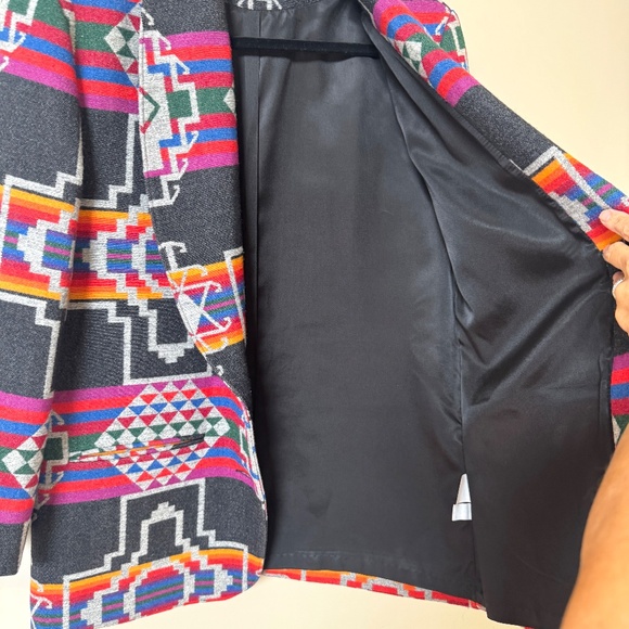 Vntg Pendleton Knockabouts Southwest Wool Blazer Southwestern Blanket USA sz M - Picture 12 of 15